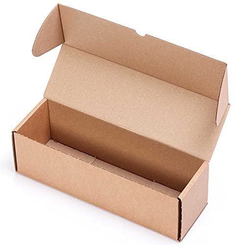 TELECAJAS | 38x12x12 cm - Caja Automontable Robusta con Tapa | Anbónima Cartón Kraft Marrón - Ideal Envío Una Botella | Pack de 25 cajas
