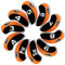 FLTRAD Golf Clubs Iron Head Covers 3-9 A/SW/PW Elastic Reused Neoprene Material with Number Tag Protect Case For Gift Pack of 10 Black & Orange