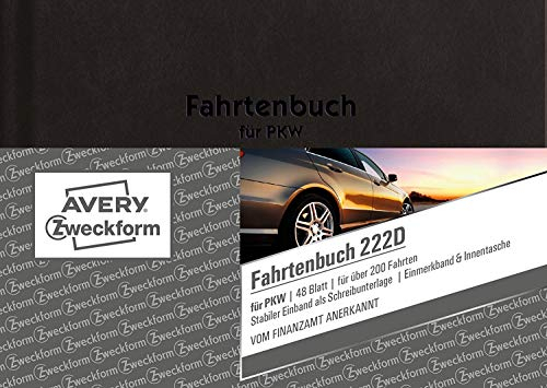 AVERY Zweckform 222D Fahrtenbuch, DIN A6, steuerlicher km-Nachweis, 48 Blatt (2, DIN A6)