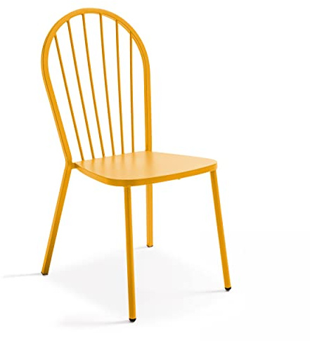 Silla bistró de metal amarillo