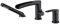 Wowkk Wasserfall Römische Badewanne Wasserhahn Schwarz Deck Mount Badewanne Armaturen Messing Wannenfüller Badezimmer Armaturen mit Handbrause