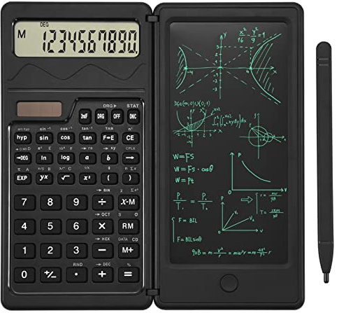 EooCoo Scientific Calculator with Notepad for Students, School Supplies 10-Digit Large Display, Math Classroom Must Haves for Primary School to College Student Use