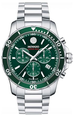 Movado Series 800 Chronograph Quartz Green Dial Men's Watch 2600179, bracelet