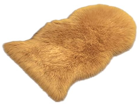 Householdfurnishing Fluffy Faux Fur Sheepskin Rug Non Slip Soft Hairy Mat Large Carpet 60 x 110cm (Ochra, 60X110)