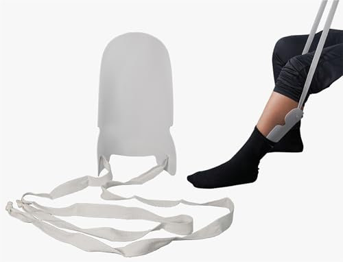 Aidapt Gutter Style Sock Aid,Easy Pull On Assistance for Elderly,Back Pain,Disabled,Hip Replacement,Post Surgery,Guidance Straps,Dressing Aid,Compression Socks,Pregnant,Flexible