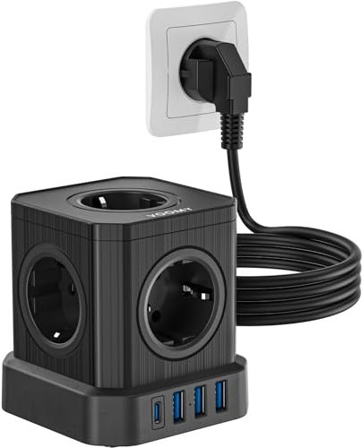 Voomy Cube S6 3M Steckdosenleiste mit USB Ladeanschluss