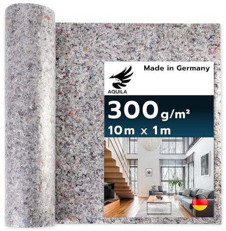 AQUILA Profi Malervlies 10m x 1m, Extra Dick, 300 g/m², Kein Durchsickern, hochwertiges Abdeckvlies zum Streichen, Schutz für Böden & Möbel, rutsch- & reißfest, Made in Germany
