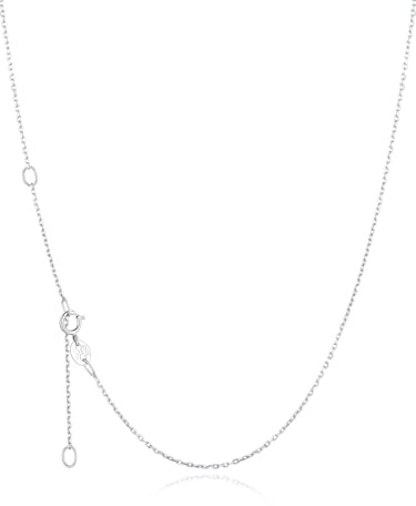 Silvora Cadena Plata de Primera Ley 925 Mujer Apilable con Colgante Collar Minimalista Rolo Cable Mujer 46cm 1.1mm Regalo Madre Amiga Pareja