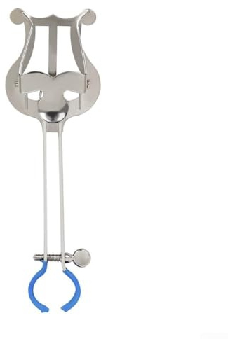 Soporte de música para trompeta para conciertos, lira metálica ligera para músicos (plata)
