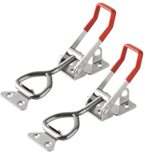 KINGHON 2 Pièces Loquet a Bascule, Fermeture à Levier Réglable 4003, Capacité de Maintien 600Kg, Sauterelle de Serrage pour Portes, Valises, équipement Mécanique