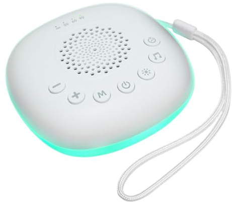 Bärbar vit ljudmaskin, vit ljudmaskin - bärbara sömnberäkningstillbehör, USB-laddningshjälp med naturljud för hemmeditation, meditation, sjukhusrum