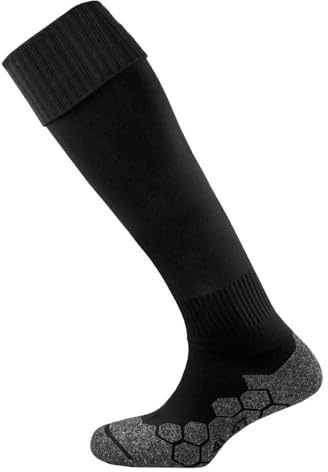 Mitre Unisex Division Plain Sock, Ideal For Football, Lightweight, Quick Dry Design, Cushioned, Black, Senior 7 UK - 12 UK EU (Pack of 2)