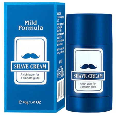 Espuma de afeitar para hombres – 40 g de bálsamo de afeitar – Liso 2 en 1 Bálsamo de Afeitado para Cuidado de la Barba Facial Peluquería Casa Hogar