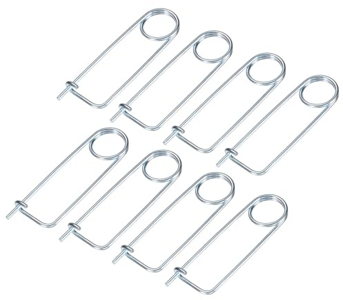 M METERXITY 8-Pack Brooch Shape Cotter Safety Pin, 3x63mm Spring Steel Pins Quick Lock Brooch Fastener for Garden/Lawn/Farm Hook, Heavy Retainer Clips