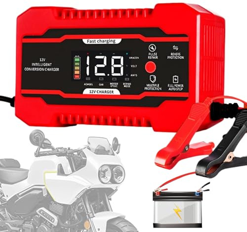 Celuicion Cargador de Mantenimiento para Batería de Coche | Cargador De Batería Inteligente Automático 12V6A - Equipo De Reparación Y Mantenimiento De Vehículos Para Camiones, Coches, SUV