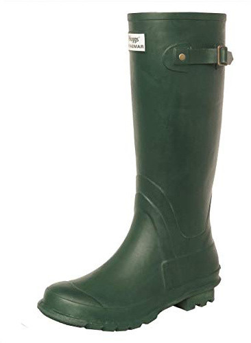 Hoggs of Fife Braemar Wellington Boot Green - Hand made from natural rubber, Cotton lining