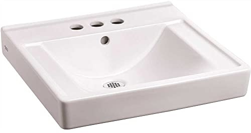 American Standard 9024004EC.020 Decorum Wall-Hung Bathroom Sink with Everclean and 4 Centers, White