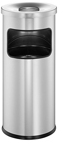 Durable 333223 Papierkorb Safe mit Ascher und Flammenlöschkopf, rund, silber