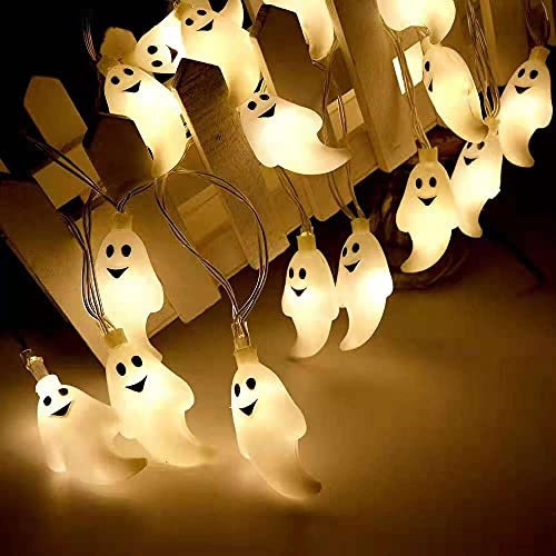 Ding Yongliang Halloween Lichterkette, LED Schnurlicht 3m20 LEDs Geist Lichterkette,Herbst Deko Batteriebetrieben Lichterketten für Erntedankfest, Halloween Deko