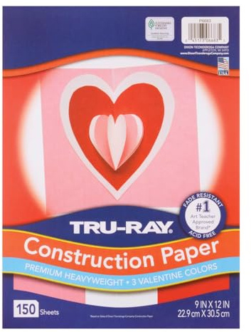 Tru-Ray Construction Paper 9x12 Valentine Assortment