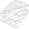 Cooling Rack Set of 2, Herogo Stainless Steel Wire Grill Rack for Baking Roasting Cooling, 38.6 x 28.4 x 1.5cm, Large Rectangle Oven Shelf for Cake Cookie Bread, Oven Safe & Dishwasher Safe