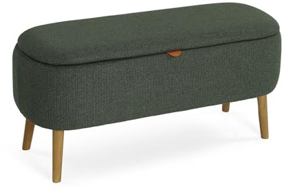 Versa Banco pie de Cama Maniko de Estilo Chic, Medidas (Al x L x An) 45 x 94 x 37 cm, Color Verde