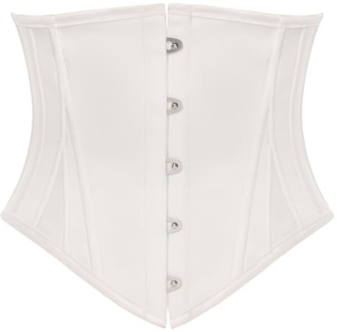 SCARLET DARKNESS Corset médiéval sous la poitrine pour femme | Bord avant pointu | Laçage arrière | os | Gothique | Steampunk Renaissance | Vintage | Halloween | Carnaval | Cosplay