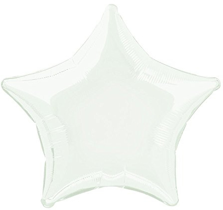 Unique Party- Globo foil helio estrella, Color blanco, 50 cm (53311) , color/modelo surtido