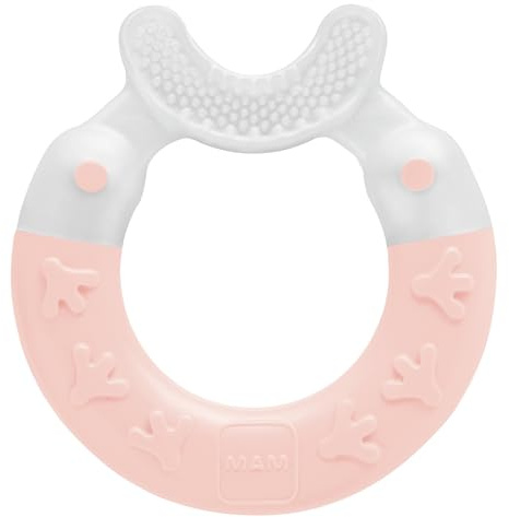 MAM Bite & Brush | Sensory Teething Toys | Suitable for 3+ Months | Soothes Painful Gums | Easy-to-Hold Ring Handle | BPA- and BPS-Free | Purple