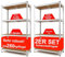 Izzy Regal Schwerlastregal, 2er-Set - 150 x 75 x 30 cm, 45 Böden, 280kg Tragkraft - Steckregal Lagerregal Werkstattregal Kellerregal MDF-Platten
