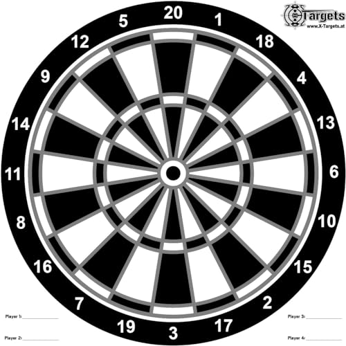 X-Targets Zielscheiben Darts/Format: 50x50 cm/Papier 120g/m² (5 Stück)