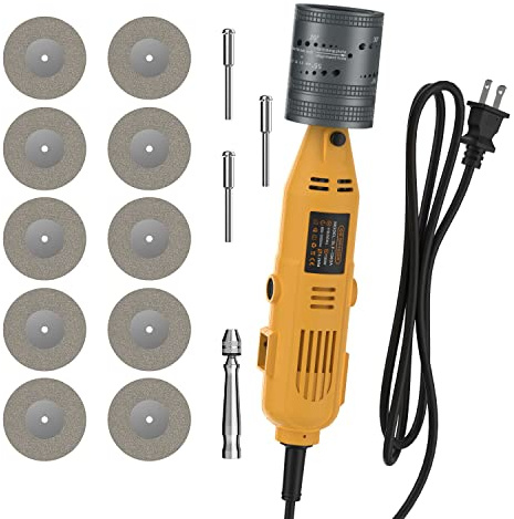 SONNLER Aiguiseur d'électrode en tungstène pour soudage TIG, 6 tailles et 10 angles, outil rotatif de soudage TIG avec fente de coupe plate pour bloc de meulage, 10 roues diamantées, 3 mandrins CNC