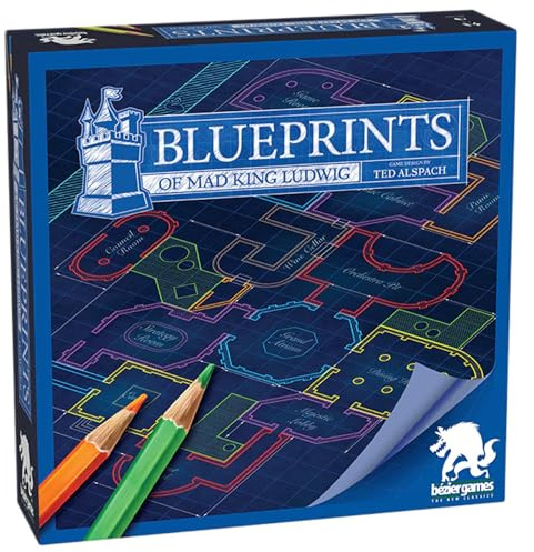 Ritningar av Mad King Ludwig - A Flip & Sketch Strategi brädspel av Bezier Games