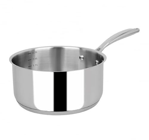 Sitram 715474 - Cazo colección Helena Darroze acero inoxidable calidad Pro Ø 20 cm – Interior satinado con litro, todo tipo de fuegos, incluida inducción