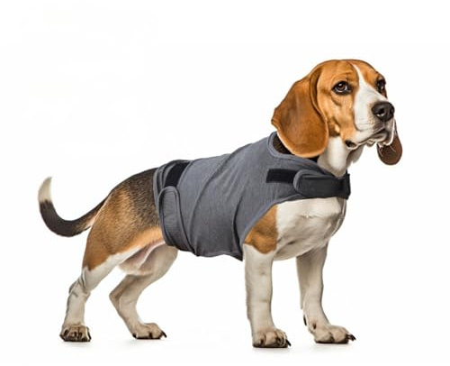 Chaleco calmante para aliviar la ansiedad para perros, camisa de trueno para mascotas, alivio del estrés, ajuste cómodo, ropa ajustable para perros pequeños, medianos y grandes (gris, XXL)