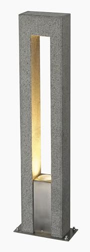 SLV luminaria de pie ARROCK ARC/iluminación exterior para caminos, paredes, entradas, lámpara led de jardín de exterior / GU10 IP44 35 W gris