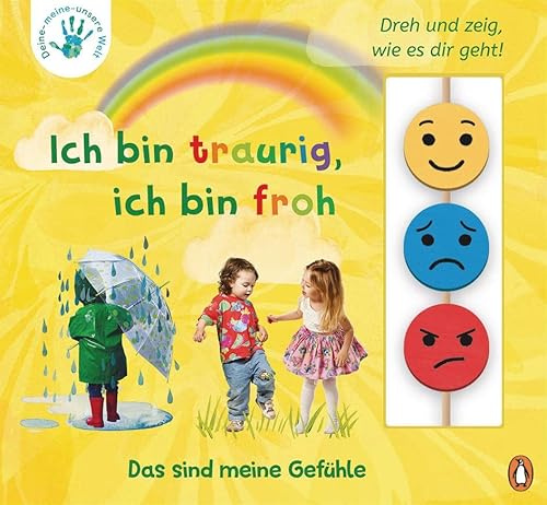 Deine-meine-unsere Welt - Ich bin traurig, ich bin froh: Das sind meine Gefühle - Pappbilderbuch mit Holz-Emojis ab 3 Jahren: 1