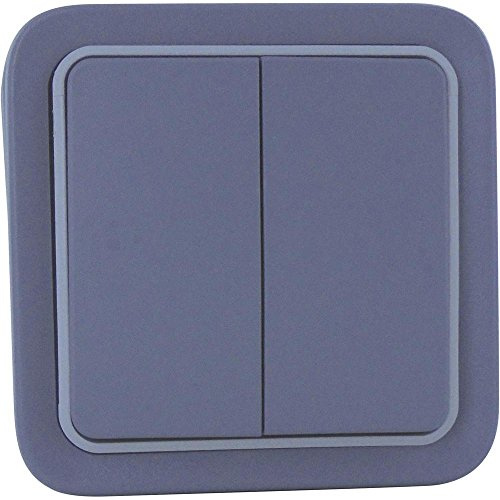 Legrand 069715 - Interruptor doble (impermeable, Plexo completo, 10 AX, 250 V, color gris