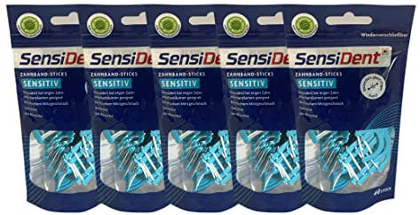 5x SensiDent Zahnseidesticks Sensitiv mit Reiseetui