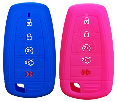 for 2018 2019 2020 2021 2022 2023 2024 2025 Ford Bronco Mustang Fusion Raptor F250 F350 F450 F550 Edge Explorer Expedition 2Pcs Coolbestda Keyless Entry Pouch Remote Key Fob Cover Case Protector