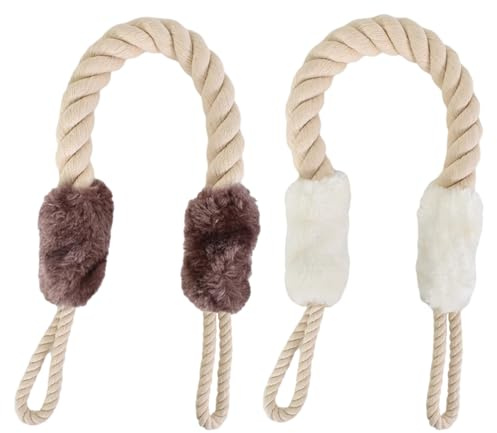 2 Stück Türstopper Klinke Türkordeln Einklemmschutz Baumwolle Fenster Stopper Für Haustiere 60cm/11.6in Tür Klemmschutz Kordel Türkordeln Kinder Sicherheit Fingerschutz-Weiß & Braun
