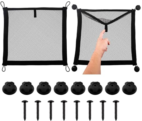 VEHIRIE Bolsa De Organizador Tronco De Coche, Red Maletero De Coche, 40 x 35 cm Accesorios Camper para Furgonetas, Organizador Maletero, Negro