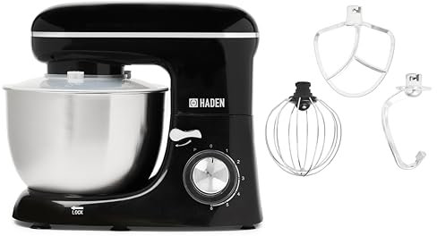 Haden 5L Stand Mixer - 1300W Heavy-Duty Kitchen Mixer with Dough Hook, Whisk & Mixer Blade Attachments, 6-Speed Control, Large Capacity Electric Stand Mixer for Bread, Cakes, and Home Baking