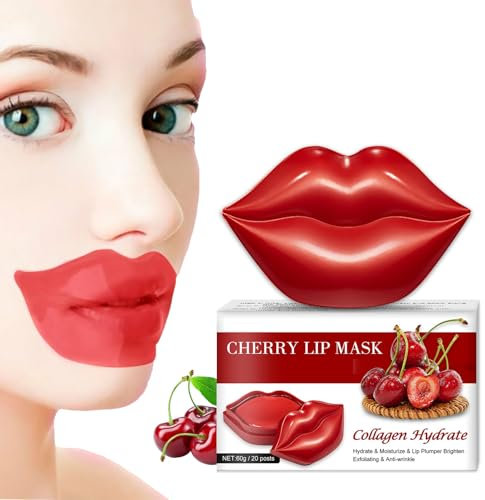 Feuchtigkeitsspendende Lippenmaske für Tag und Nacht Lippenpflege, Hydrating Lip Sleeping Mask, Kollagen Lippenmaske Pads, Lippenpeeling Maske - Langanhaltende Pflege für Trockene, Rissige Lippen