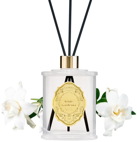 M&SENSE Raumduft Gardenie Duft 240ml|Reed Diffuser mit 5 Duftstäbchen|Luxus Lufterfrischer für Badezimmer,Wohnung,Heimdekoration|Raumduft Stäbchen
