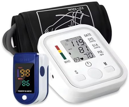 Zamika Store Set Monitoraggio Salute Include Misuratore di Pressione Sanguigna Digitale da Braccio e Saturimetro da Dito Ossimetro SpO2 e Misuratore di Battiti Cardiaci