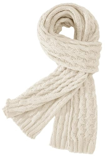 heekpek Women Chunky Scarf Ladies Cable Knitted Long Scarves Winter Warm Shawl Wraps Xmas Gifts, White