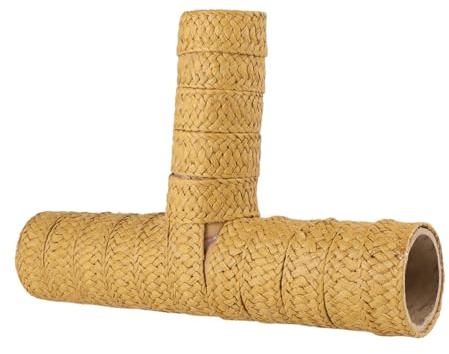 Toddmomy Hand-woven Grass Tunnel Small Pet Natural Weaved Grass House for Hamsters Guinea Pigs Indoor Outdoor Use Safe Small Animal Nest