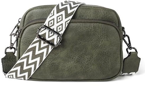 TANTOMI Crossbody Bag for Women, Small Soft PU Leather Cross Body Bag, Handbags for Women Shoulder Bag with Changeable Ajustable Guitar Wide Strap
