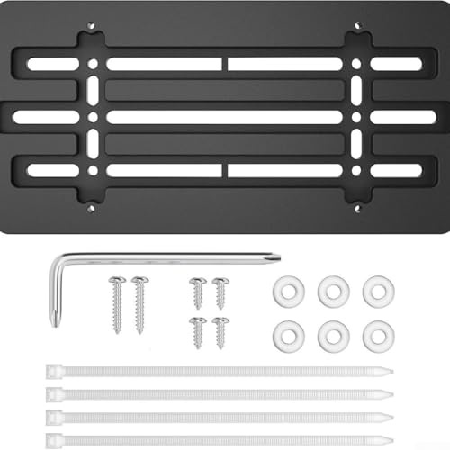 Gdfnmogo Front Bumper License Plate Bracket with Screws For - Adjustable Mounting Kit for Fit on Most Cars, Black Matte Finish, For Durable
